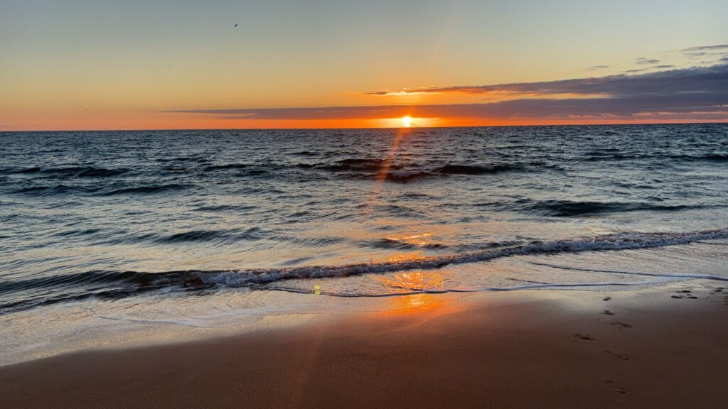 Beach sunset in Faro