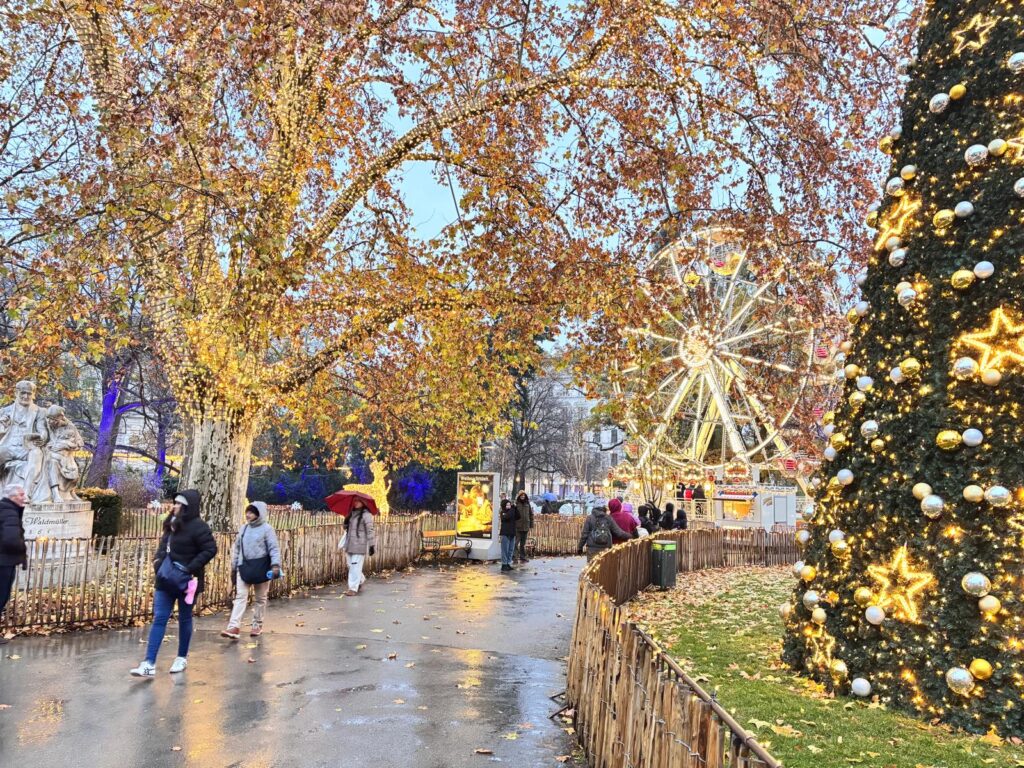 Vienna Christmas market from the view of the ferris wheel November 2025